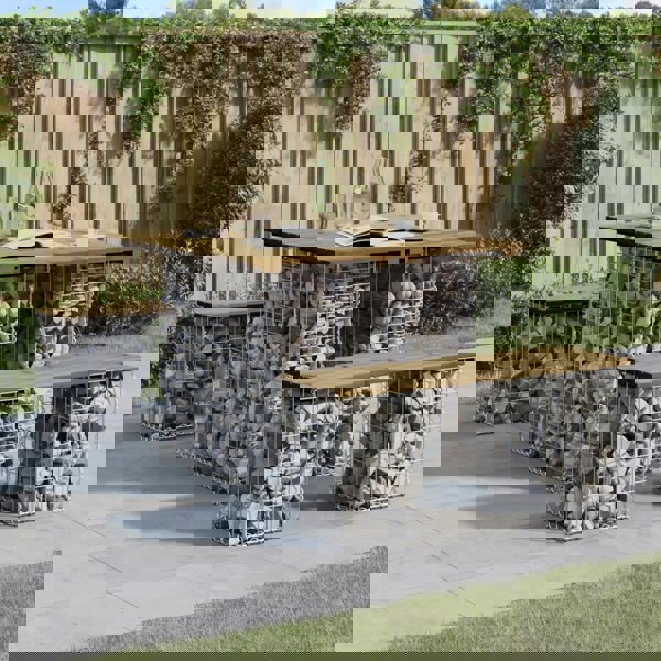Berkfield Garden Bench Gabion Design 100x102x72 cm Impregnated Wood Pine