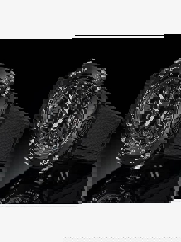 Casio G-Shock Classic Carbon Core Guard Chronograph Dual Display Black Plastic Strap Watch GA-2000S-1AER