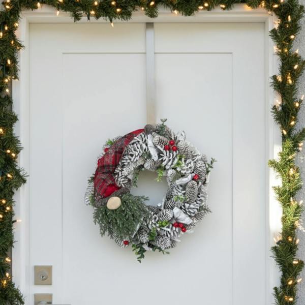 Garden Greatness Winter Wonderland Snowy Pinecone Gonk Wreath