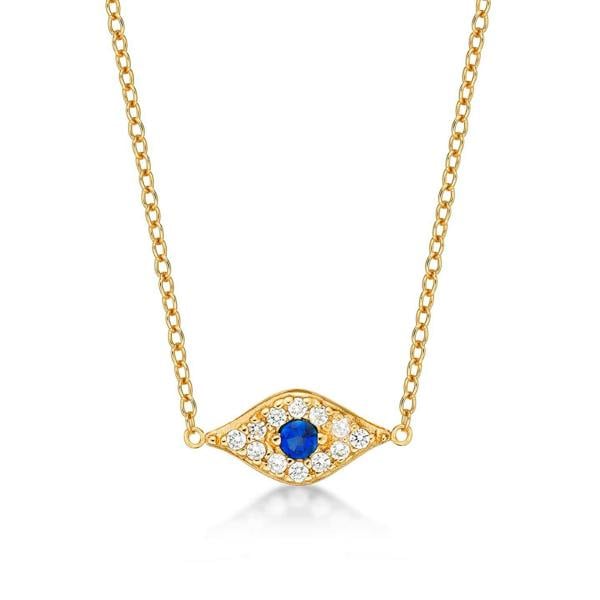 namana Gold Plated 925 Sterling Silver Evil Eye Pendant Necklace For Women