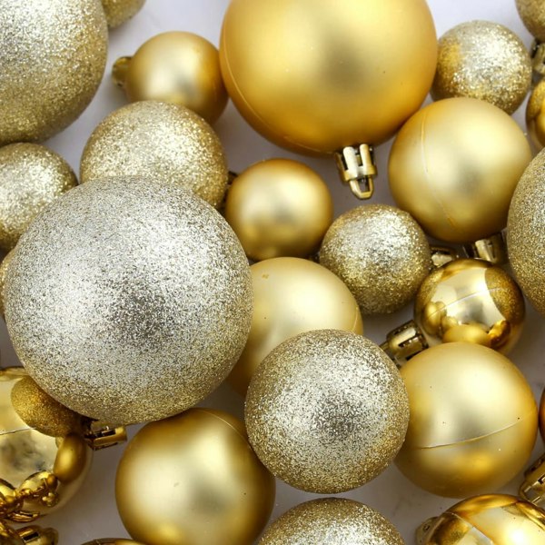 Berkfield 100 Piece Christmas Ball Set 3/4/6 cm Gold