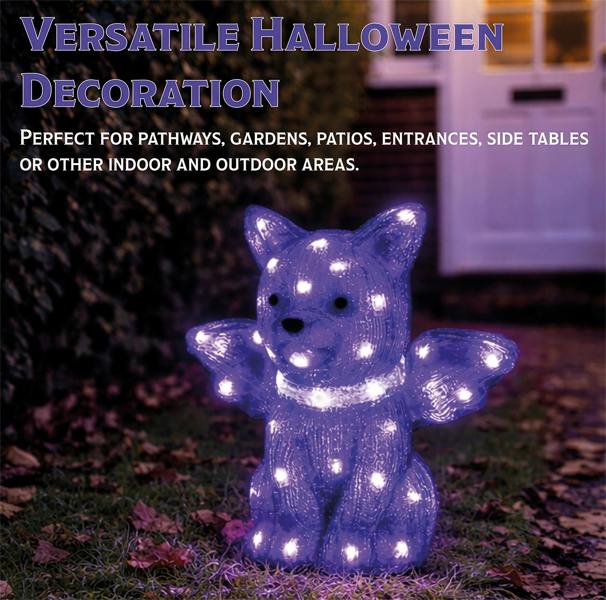 Fxlab 50L Purple LED Bat Outdoor Halloween Decoration with 5m Lead Cable BS IP20 Transformer Timer 6 18H