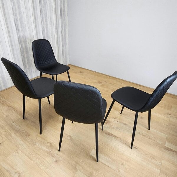 Kosy Koala Dining Chairs Set of 4 Black Leather Kitchen Chairs