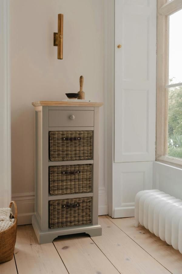 Statement Furniture Florence Tallboy with Drawer and 3 Storage Baskets