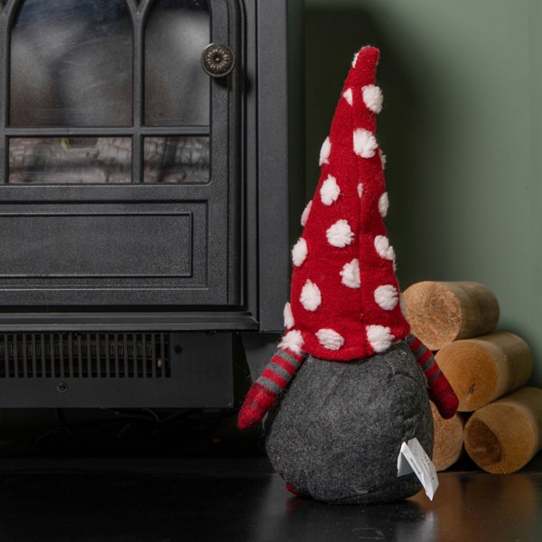 Samuel Alexander 32cm Festive Christmas Red & Grey Bearded Gonk with White Polka Dot Hat