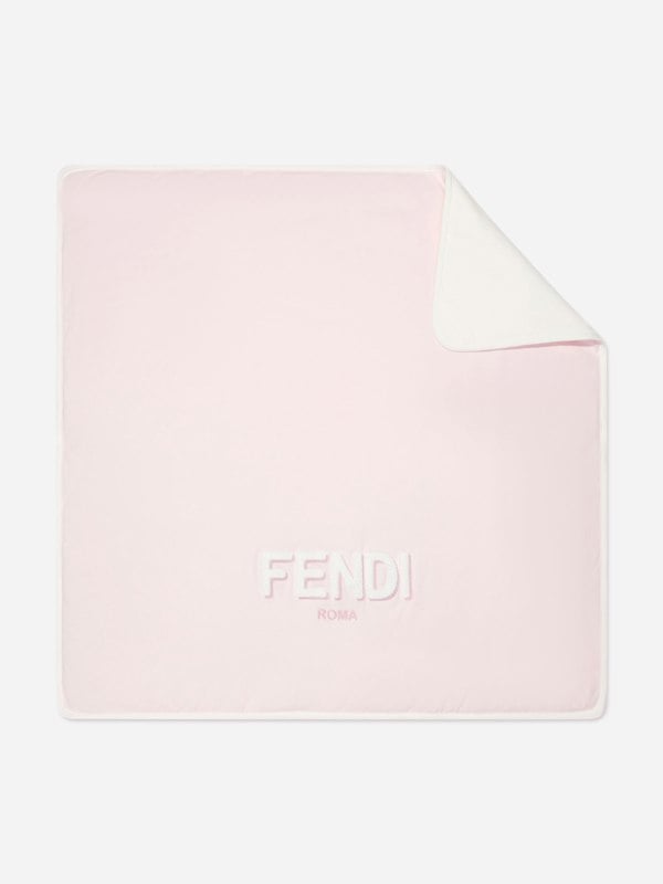 Fendi Kids Fendi Baby Girls Logo Blanket in Pink (80cm)