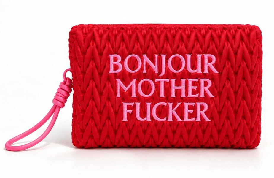 Lilly Loves Red Bonjour Mother Fucker Make Up Bag