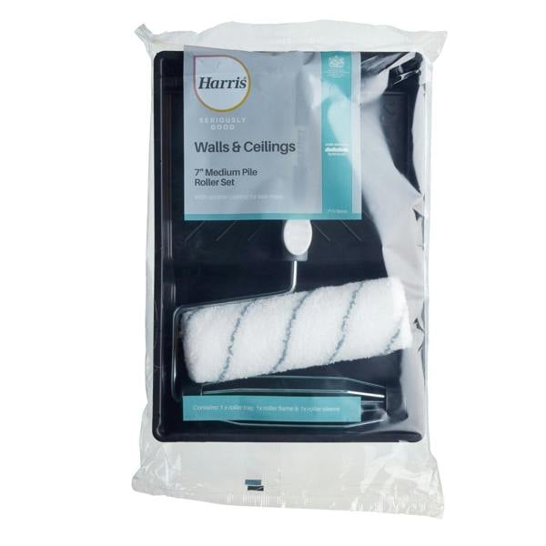 Harris Seriously Good Walls and Ceilings 7 Inch Roller Set - Black/White - 