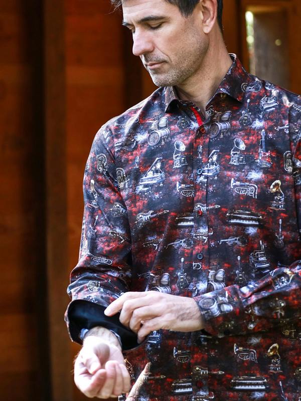 STEAMPUNK INSTRUMENT PRINT SHIRT - Claudio Lugli Shirts