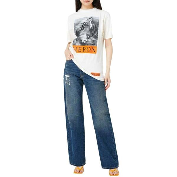 Heron Preston Womens/Ladies Logo Oversized T-Shirt - White/Black - 