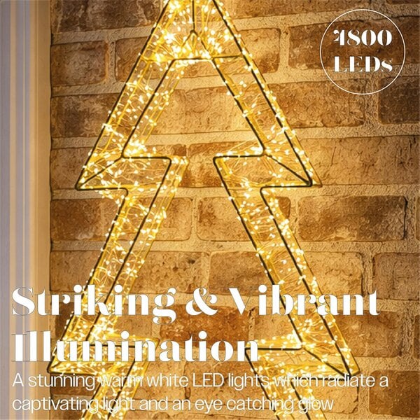 Scotts of Stow Xmas Haus Gold Metal Tree 4800 Micro LED Lights Outdoor Decoration 

with Timer