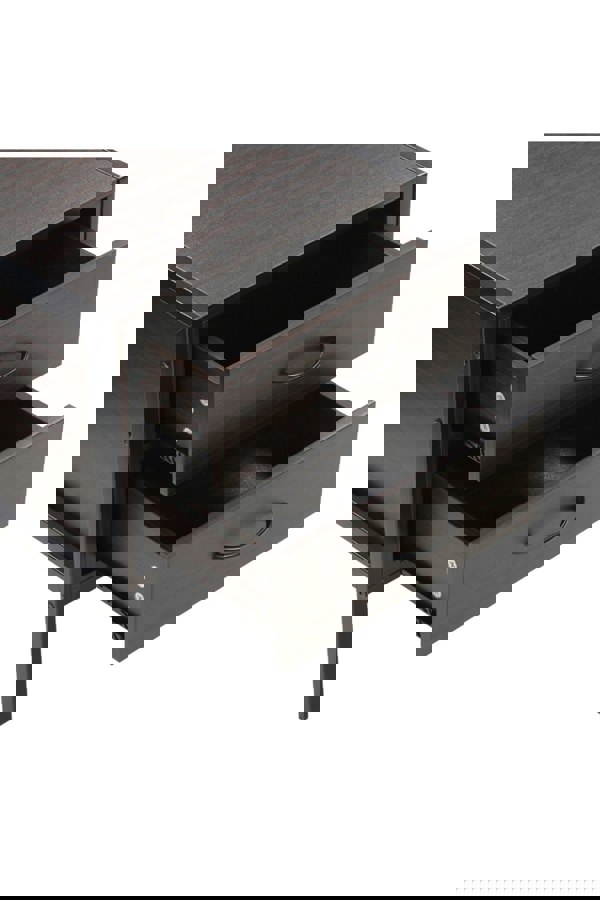 Living and Home 2 Drawers Retro Style Wooden Bedside Cabinet