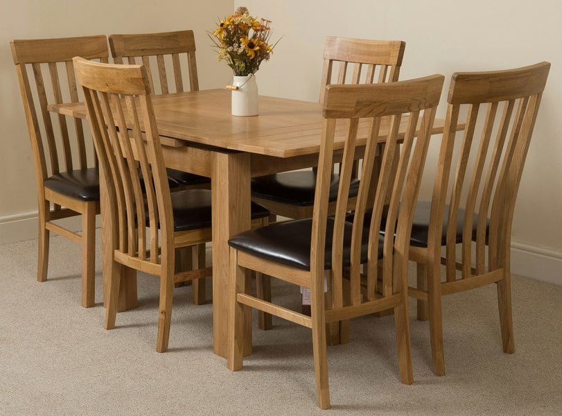 That's Furniture Richmond Small Extending Oak Dining Set with Harvard Oak Chairs