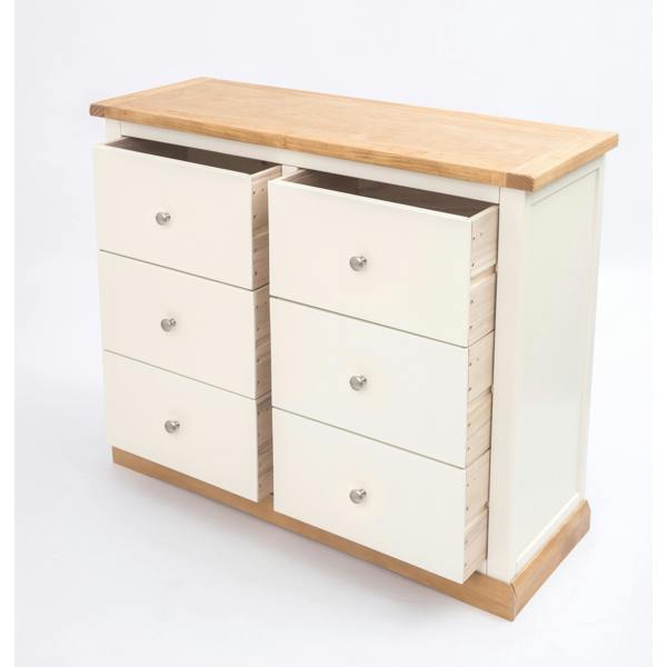 Cabinet Bits Trevi 6 Drawer Chest of Drawers Chrome Knob
