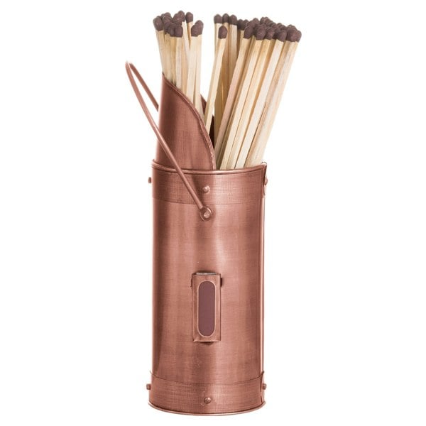 Hill Interiors Matchstick Holder With 60 Matches - Bronze