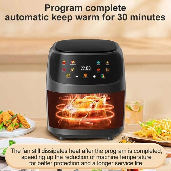 5L White/Black Digital Smart Air Fryer with Visible Window Kitchen Appliances Living and Home