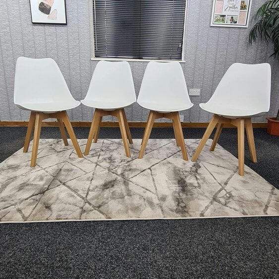 Kosy Koala Dining Chairs Set of 4 White Plastic Kitchen Chairs Dining Room Furniture