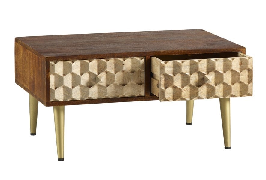 IH Design Camille Retro Coffee Table with 2 Drawers