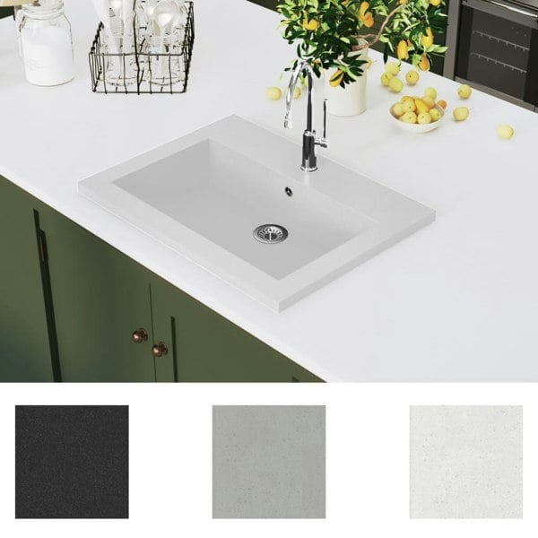 Berkfield Granite Basin 600x450x120 mm White