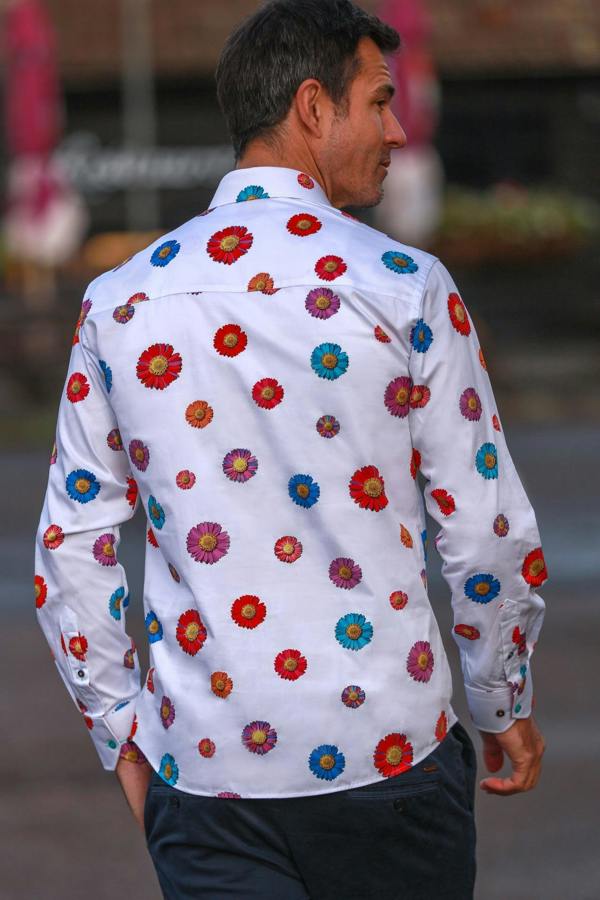DAISY FLOWER PRINT SHIRT - Premium Men's Patterned Shirt by Claudio Lugli | Bold Design, Tailored Fit, Best Printed Shirts