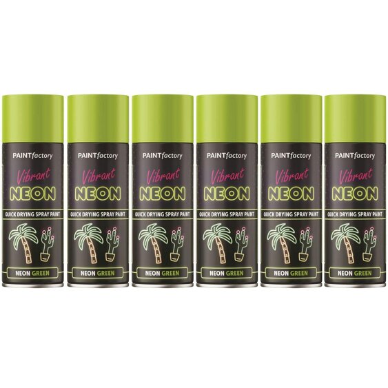 Paint Factory 6X  Neon Green Spray Paint 400ml