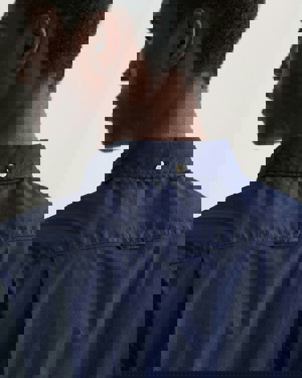 GANT Mens Slim Fit Long Sleeve Poplin Shirt - 410 Marine