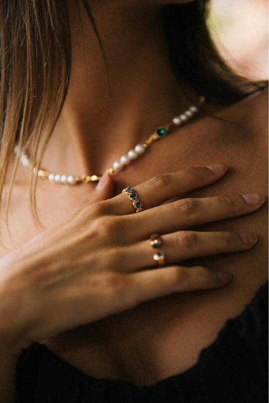 SVNX The 'Atlas' Ring in Gold and Blue