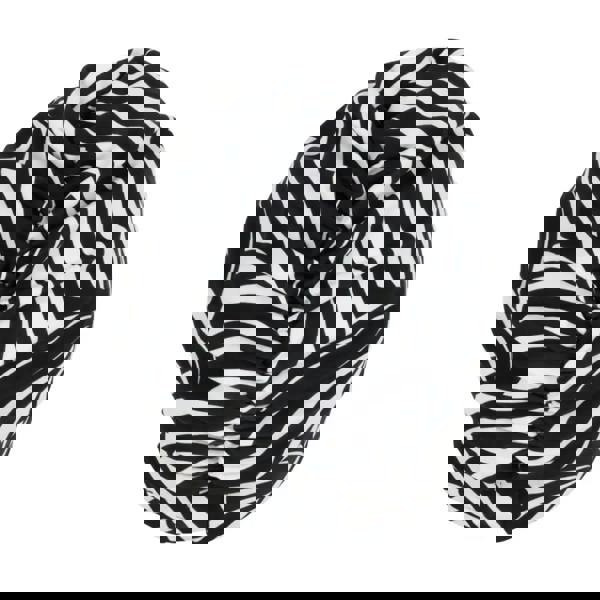 Black and white zebra stripe fabric infinity scarf swim cap by Fashy