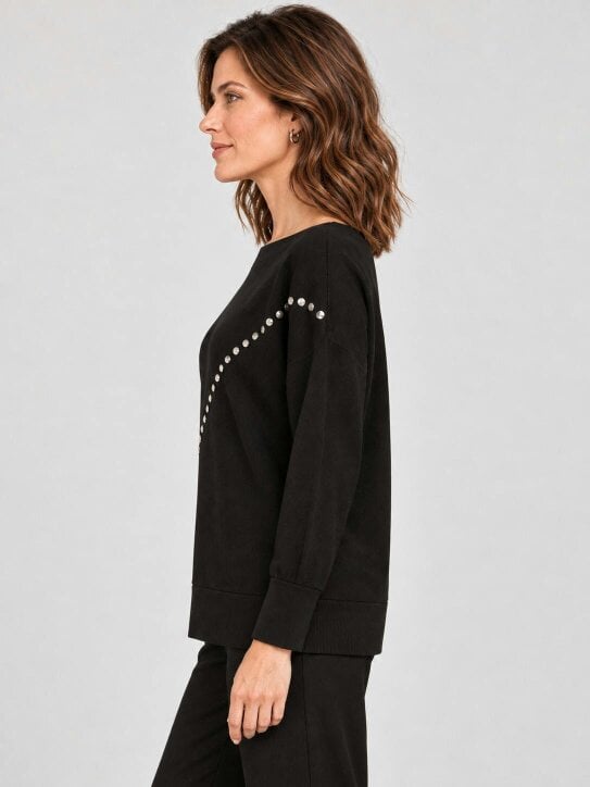 VIZ-A-VIZ Nailhead Boat Neck Jumper