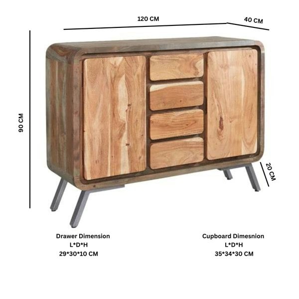 IH Design Aaron Metal & Wood Sideboard