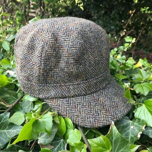 Heather Hats & Accessories Harris Tweed Traditional Cadet Cap, Satin Lining, Outdoor Wear, Moorland Brown