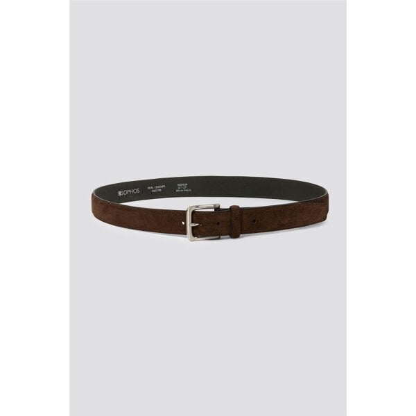 Limehaus Glaston Brown Suede Leather Belt