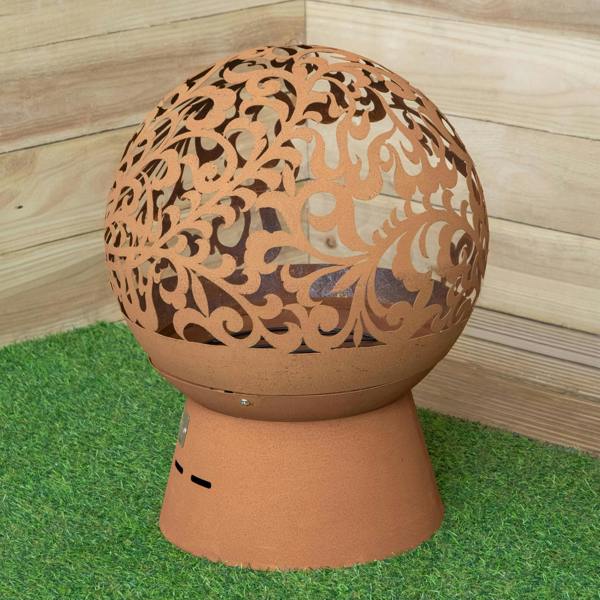 Samuel Alexander 57cm Steel Helios Fireglobe Outdoor Garden Fire Pit