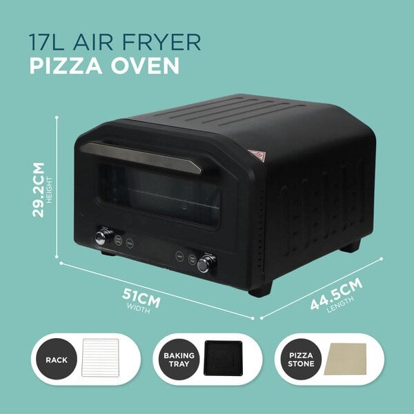 DMD Collective Electric Pizza Oven & Air Fryer Combo 17L – 400°C Indoor Countertop Oven, Fits 12" Pizza