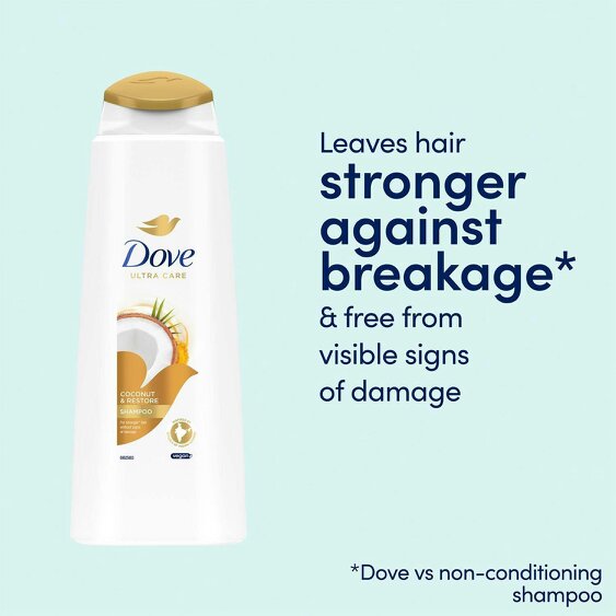 Dove Ultra Care Shampoo - Coconut & Restore 4x400 ml, Bio Restore Technology