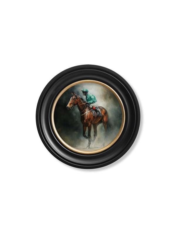 Exceptional Art The Irish Racehorses - Oxford round frame