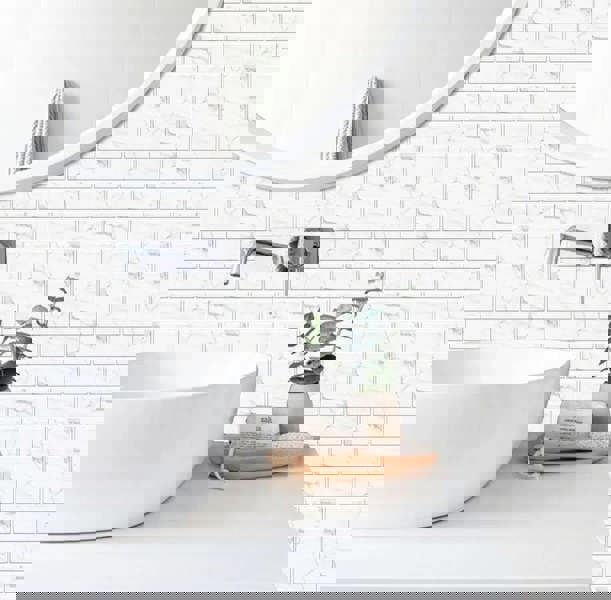 ANYDECO Wallpaper Light Gray 18 Pcs Waterproof Self Adhesive Removable 3D DIY Modern Marble Tile Wall Sticker Home Decor