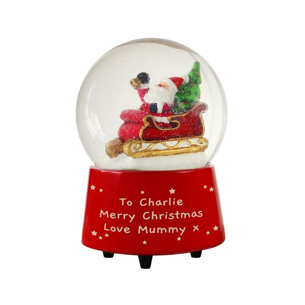 Personalised Memento Company Personalised Message Musical Santa Globe