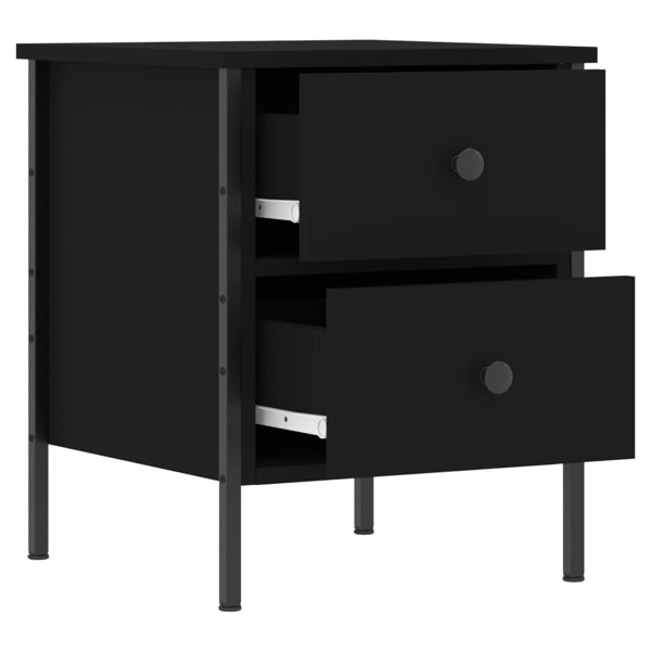 Berkfield Bedside Cabinet Black 40x42x50 cm Engineered Wood