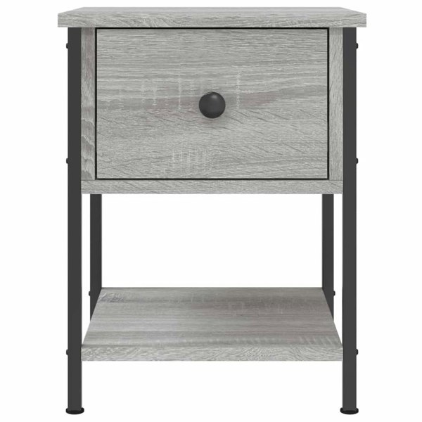 Berkfield Bedside Table Grey Sonoma 34x35.5x45 cm Engineered Wood