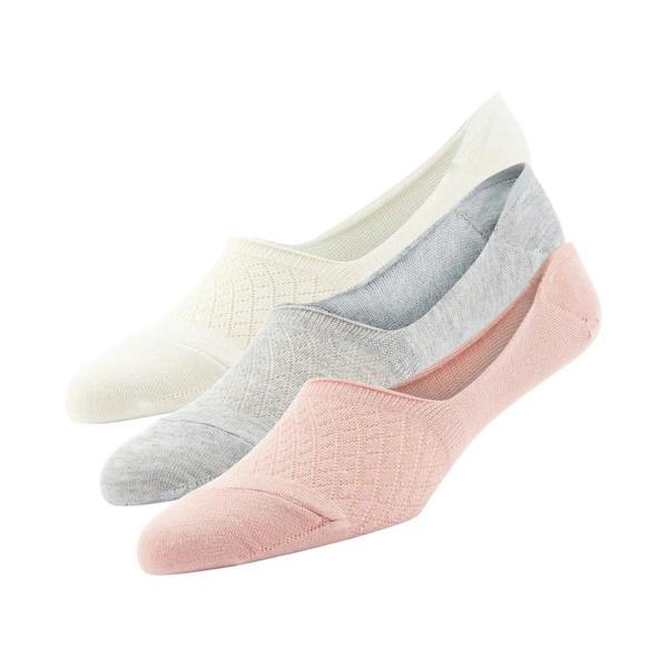 Superga Womens/Ladies No Show Socks (Pack of 3) - Pink/Grey/White - 