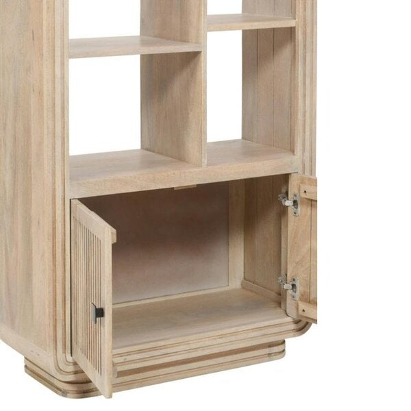 Wyld Haus Arizona Natural Mango Wood Display Cabinet with 2 Doors