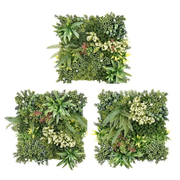 Combo of 3 Aurora Premium Artificial Green Wall Panels 50cm x 50cm