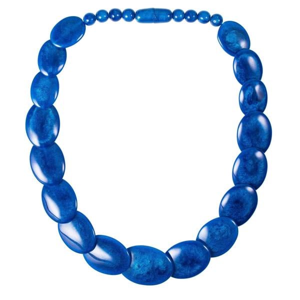 Long Blue Chunky Statement Necklace for Women - namana.london