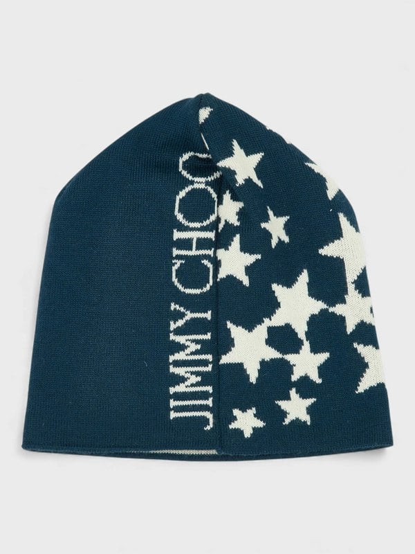 Jimmy Choo Star Print Beanie Blue