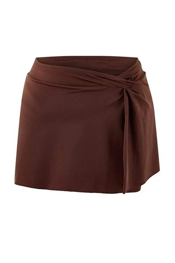 WOVCOR Regular Waist Slit Detail Skirt Bikini Bottom