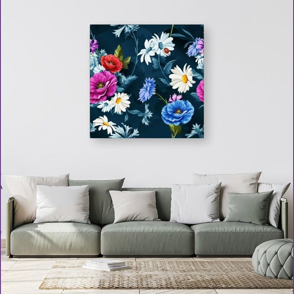 Warren Reed Poppy Flowers With Chamomile Canvas