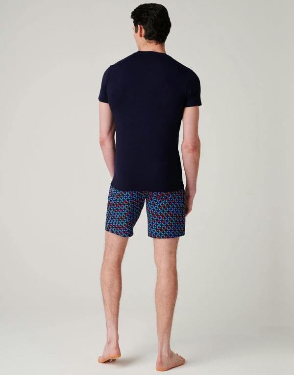 British Boxers Men's Bamboo Short Pyjama Set - Minimalist Geometric