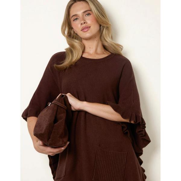 Blue Vanilla Frill Detail Pocket Cape