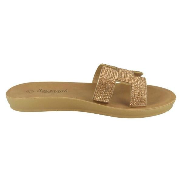 Savannah Ladies Savannah Diamante Vamp Mules